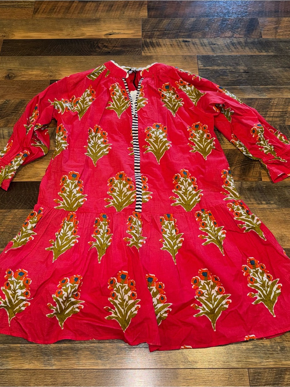 THML  Floral Button-Trim Dress